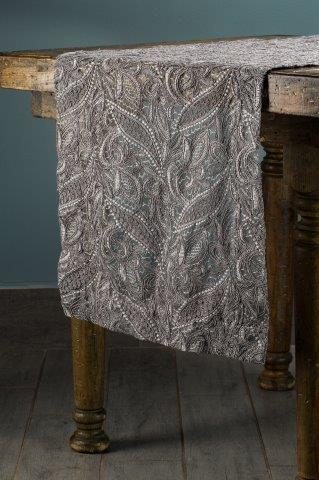 Specialty Ornamental Silver Lace table runner